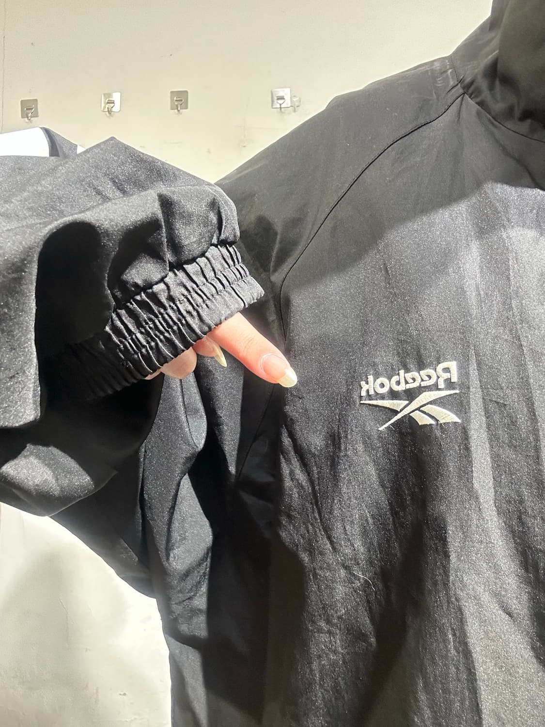 리복 블랙 올드스쿨 오버핏 바람막이 자켓 2XL 상품이미지4