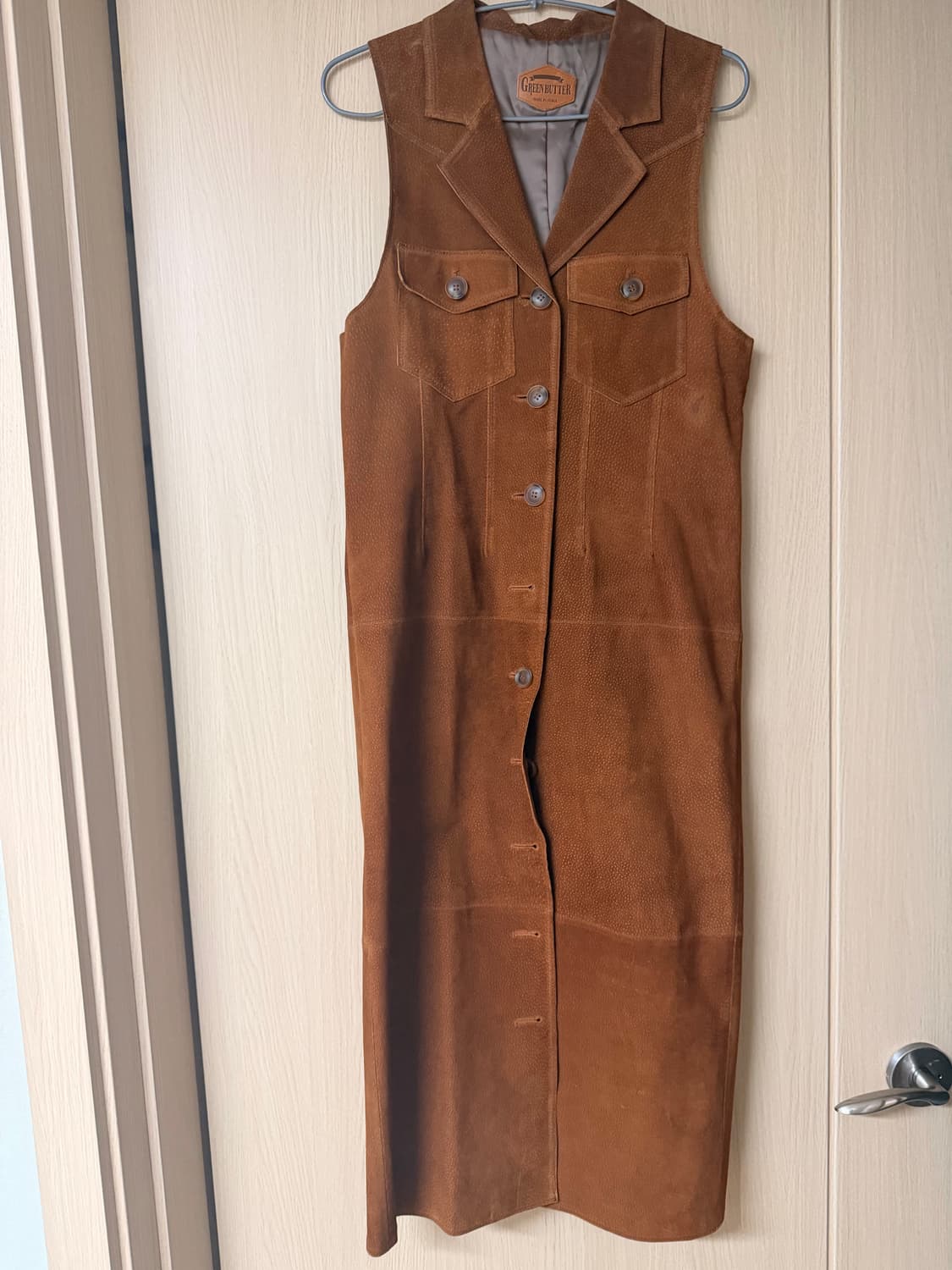 그린버터 브라운 스웨이드 롱원피스 상품이미지1