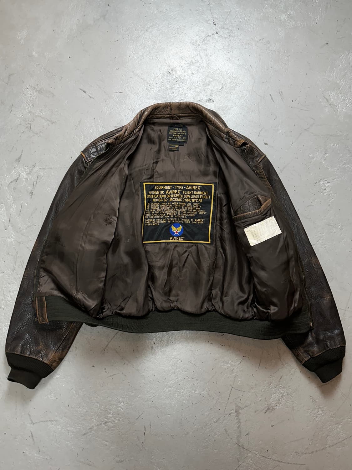 80's OG 아비렉스 레더 A-2 자켓 빈티지 레더 봄버 자켓 상품이미지7