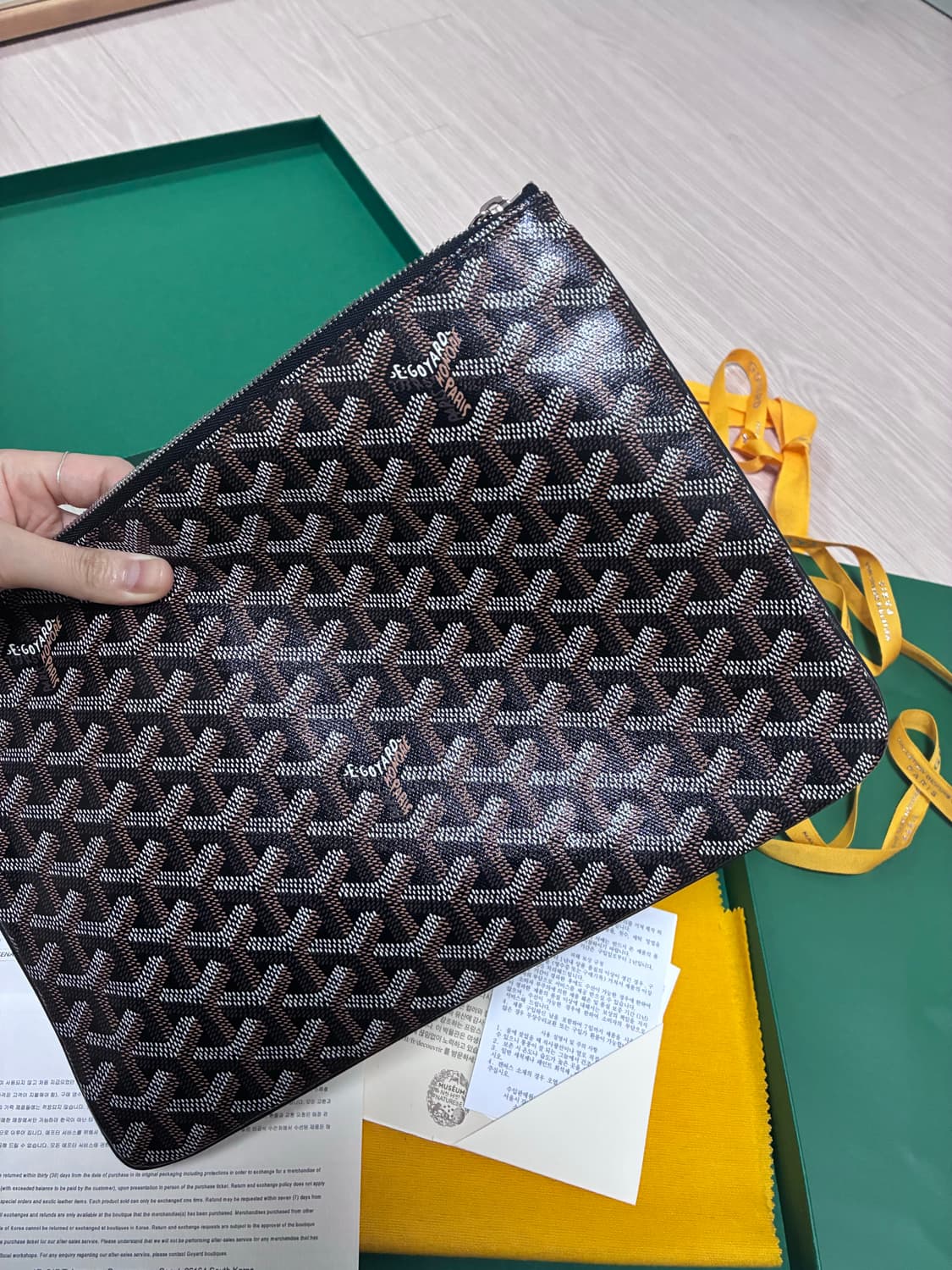 고야드 세나 MM 클러치 블랙 풀박스 상품이미지8