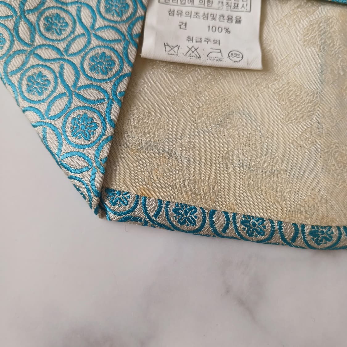 베르사체 실크 민트 자카드 넥타이 9.5cm A등급 A19672 상품이미지8