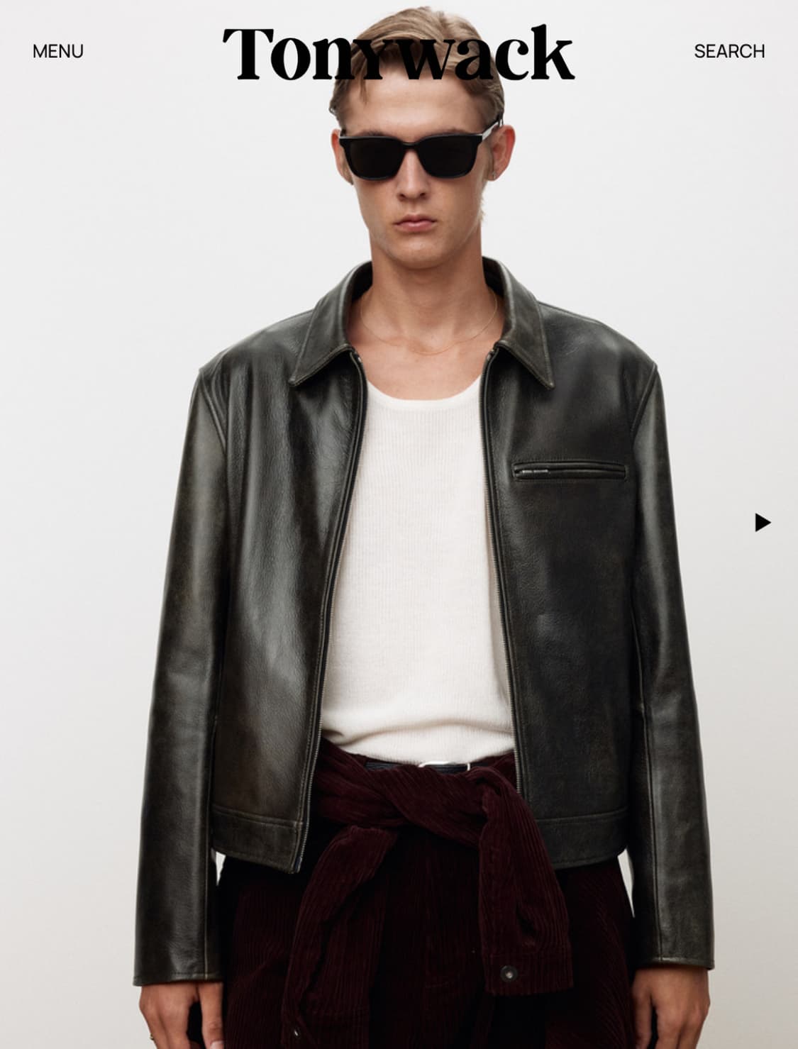 토니웩 25FW CHEST ZIP 레더 자켓 L사이즈 블랙 상품이미지2