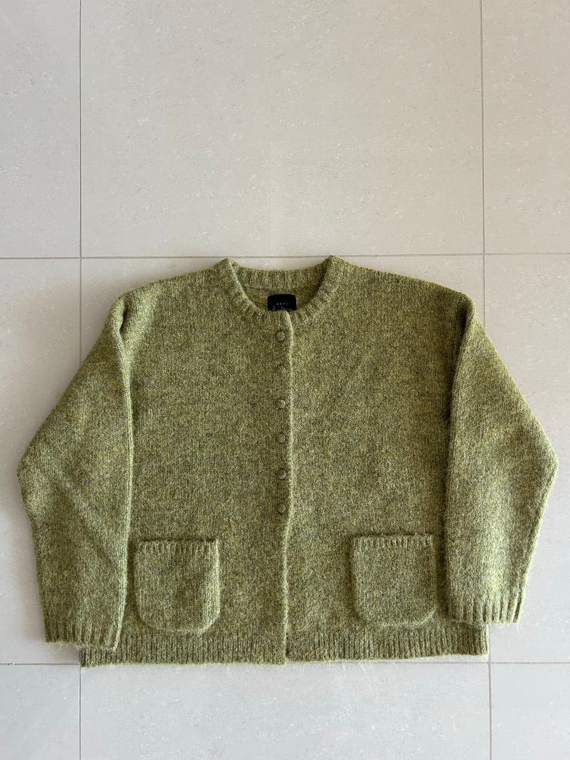 (새상품) 올리브 그린 니트 가디건 포켓형 상품이미지1
