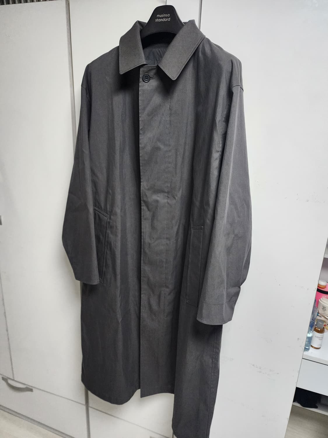 새제품 L) 유니클로U 24FW 오버사이즈 싱글브레스트 코트 상품이미지5