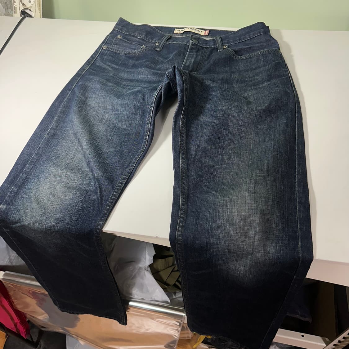 S-M 리바이스514 USA 진청워시드 슬림스트레이트핏 데님팬츠 청바지 상품이미지3