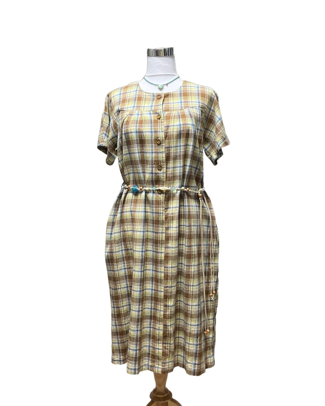 Brown check one piece 상품이미지6