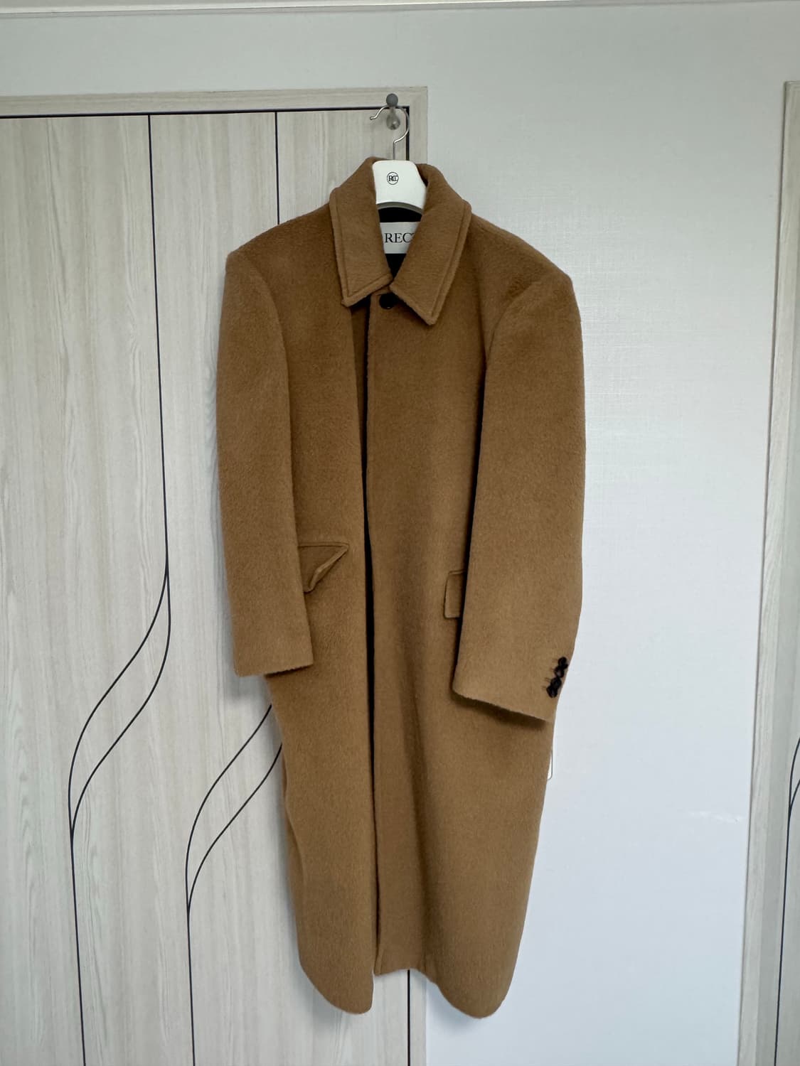 렉토 FW 라마 울 블렌드 발마칸 코트 오커 상품이미지4