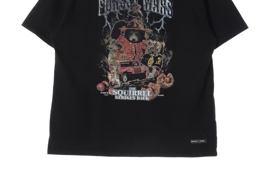 CRITIC FOREST WARS 그래픽 반팔 티셔츠 블랙 XL 상품이미지4