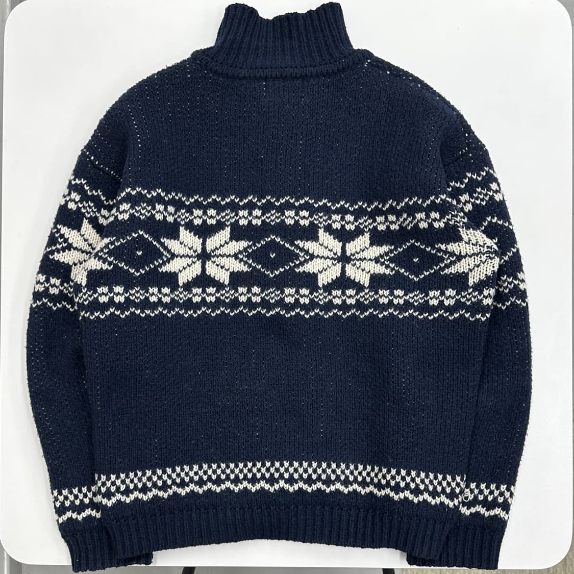 페이크 캠퍼 노르딕 니트 집업 상품이미지2