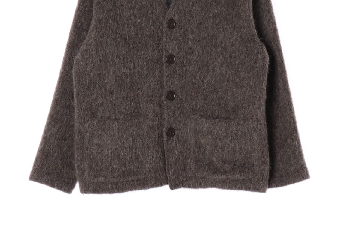 [L]아워레가시 울알파카 브라운 브이넥 오버핏 가디건
 상품이미지3