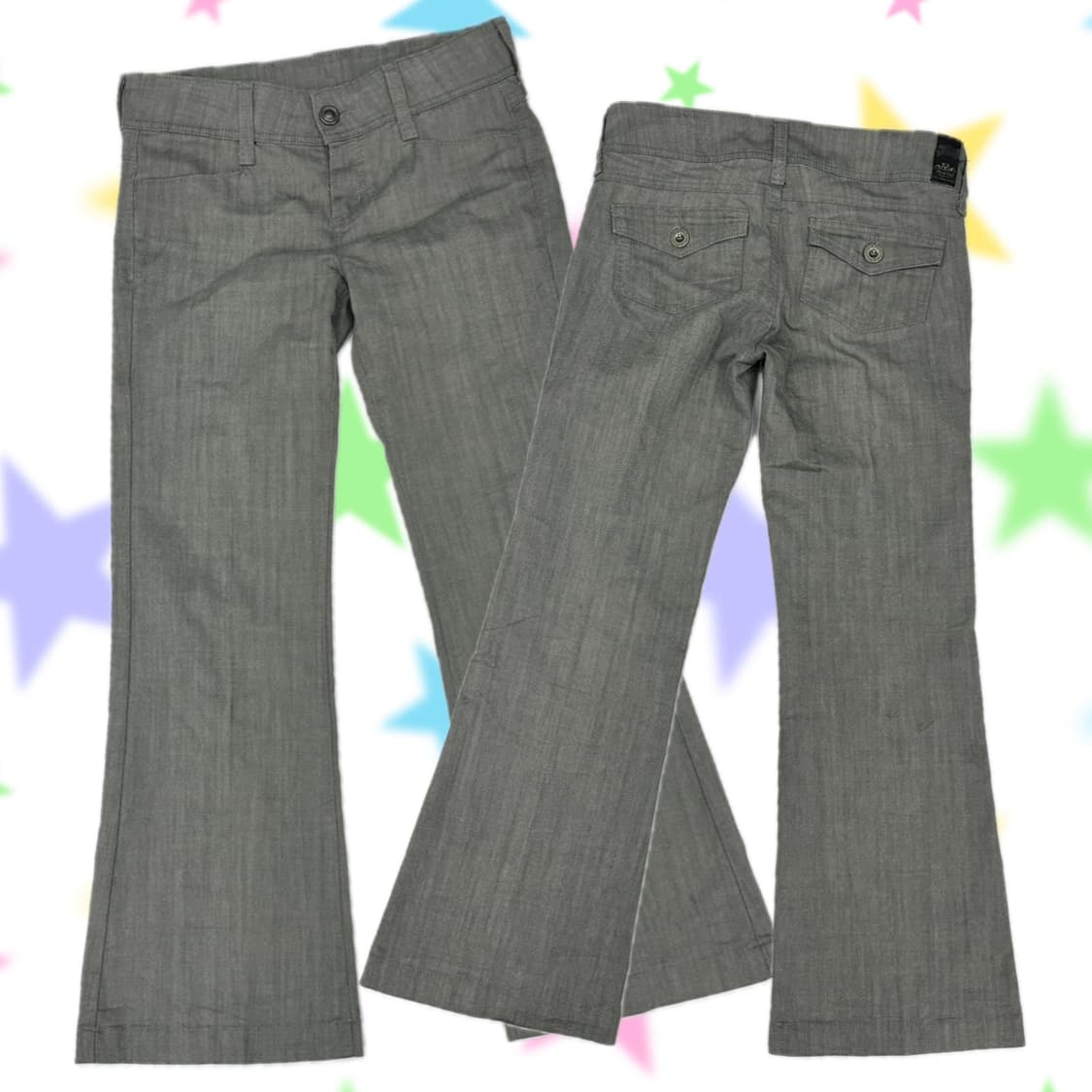 ⭐️로우라이즈 그레이 부츠컷 펑크 팬츠⭐️ y2k 일본 빈티지 보헤미안 상품이미지1