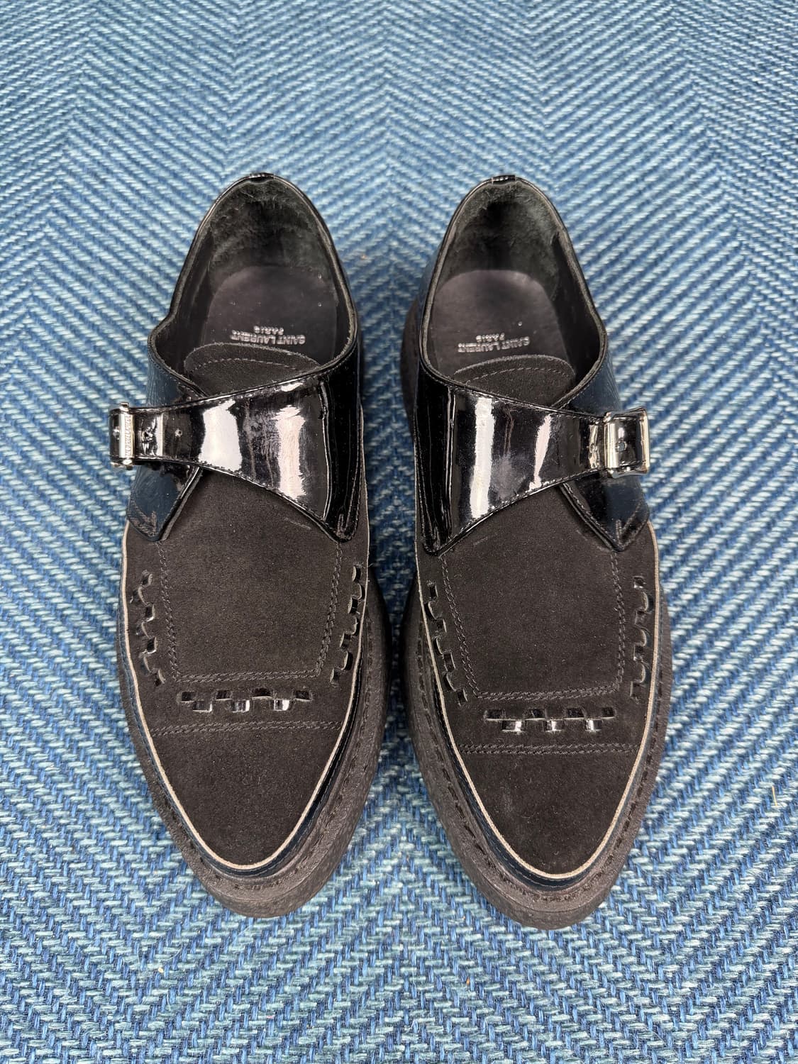 생로랑 페이턴트 콤비 몽크 스트랩 크리퍼 상품이미지1