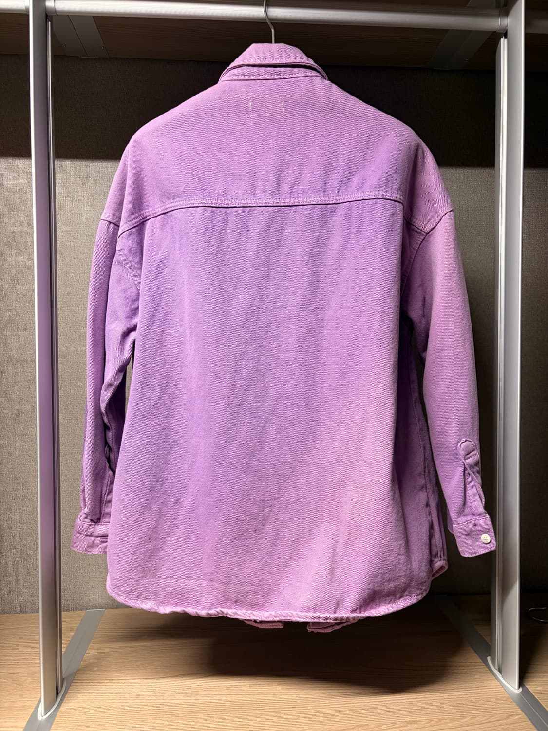 Bershka 퍼플 데님 셔츠 아우터 상품이미지4