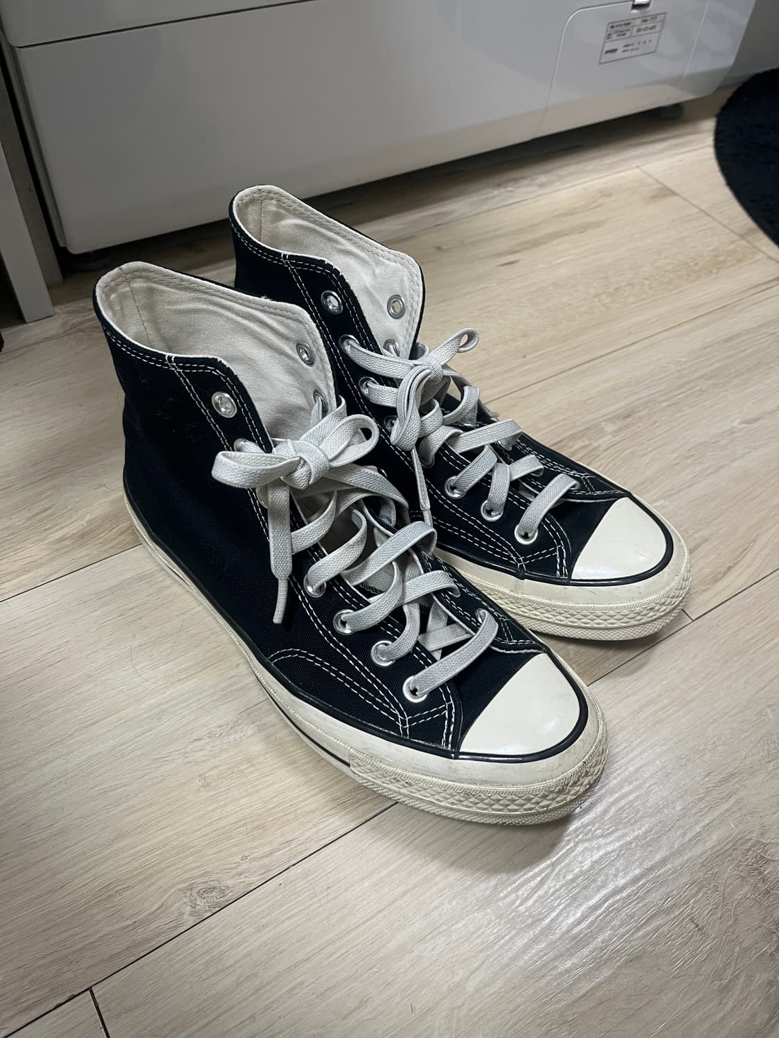 컨버스 척 70 하이 블랙 250 + 고무끈 상품이미지3