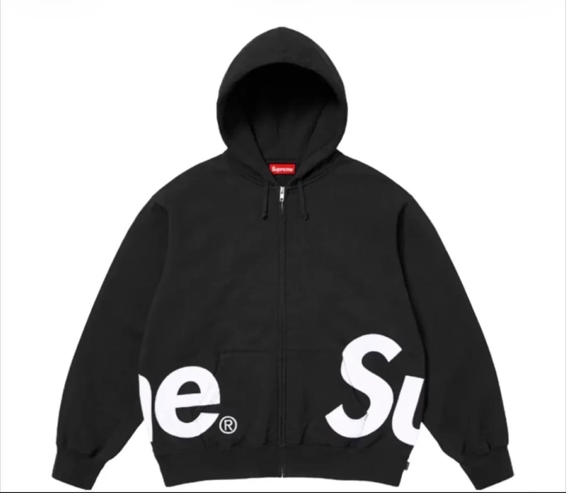 슈프림 빅 로고 집업 후드 스웨트셔츠 블랙 XXL 상품이미지1