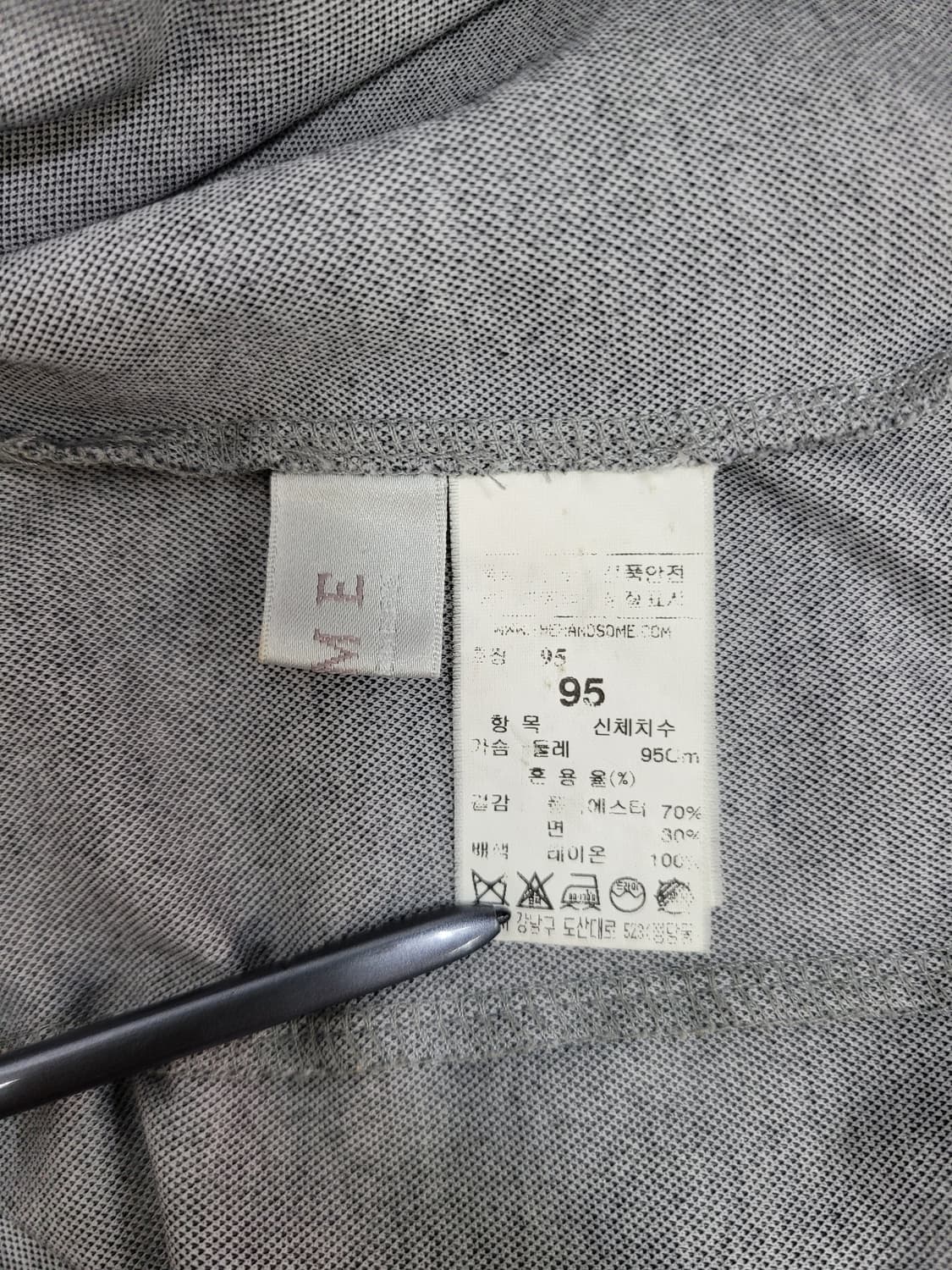 TIME 한섬 타임 옴므 카라 반팔 티셔츠 / 남 95 그레이
 상품이미지8