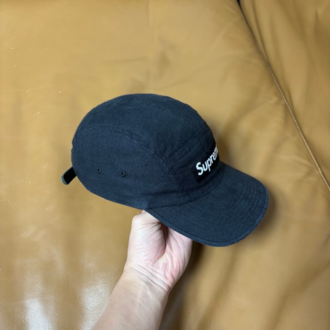 슈프림 캠프캡 모자 박스로고 21SS 린넨 블랙 상품이미지4