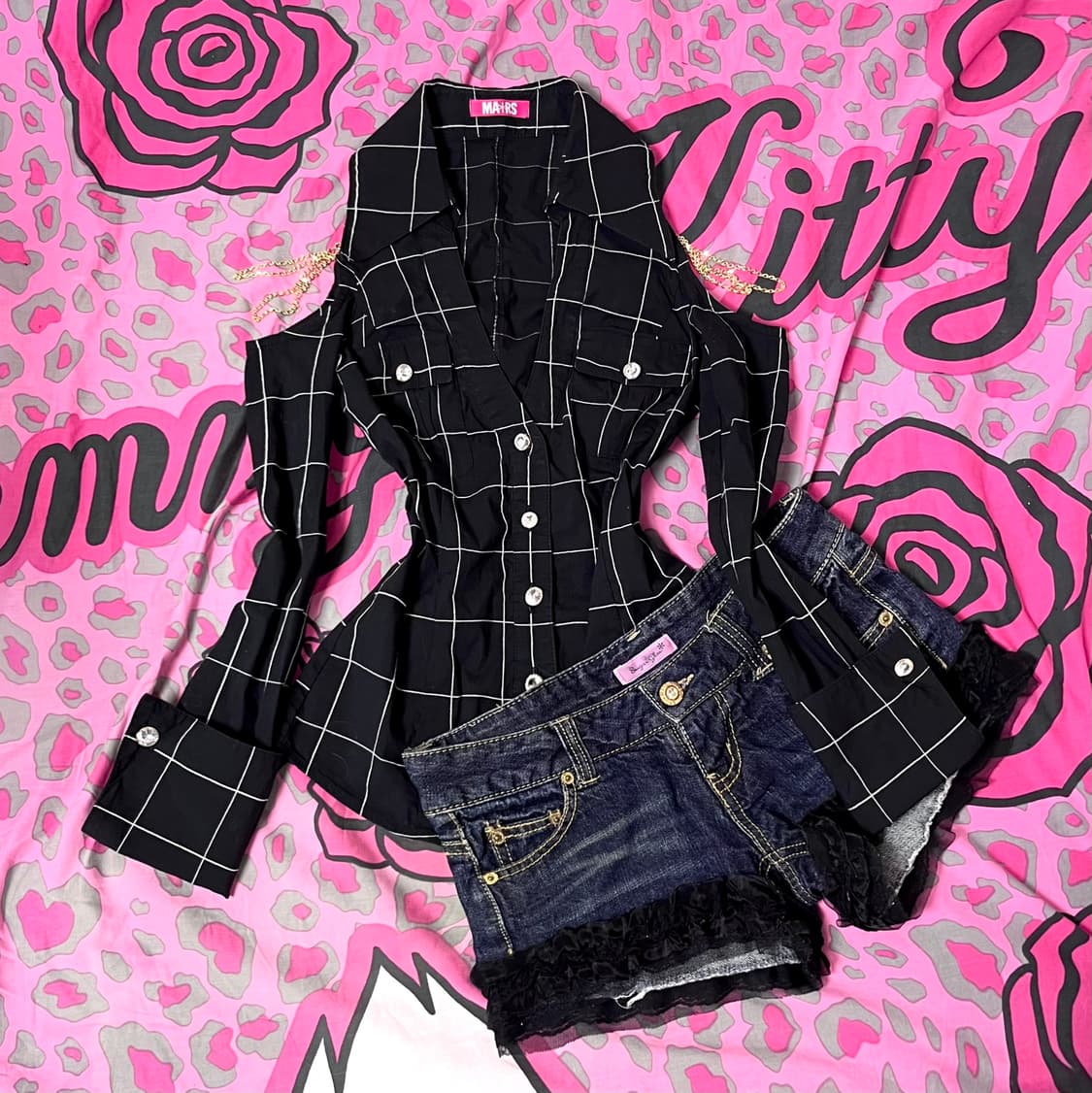 MA*RS마즈 오네갸루 셋업 109 긱시크 핀터00s대장 y2k일본빈티지 상품이미지1