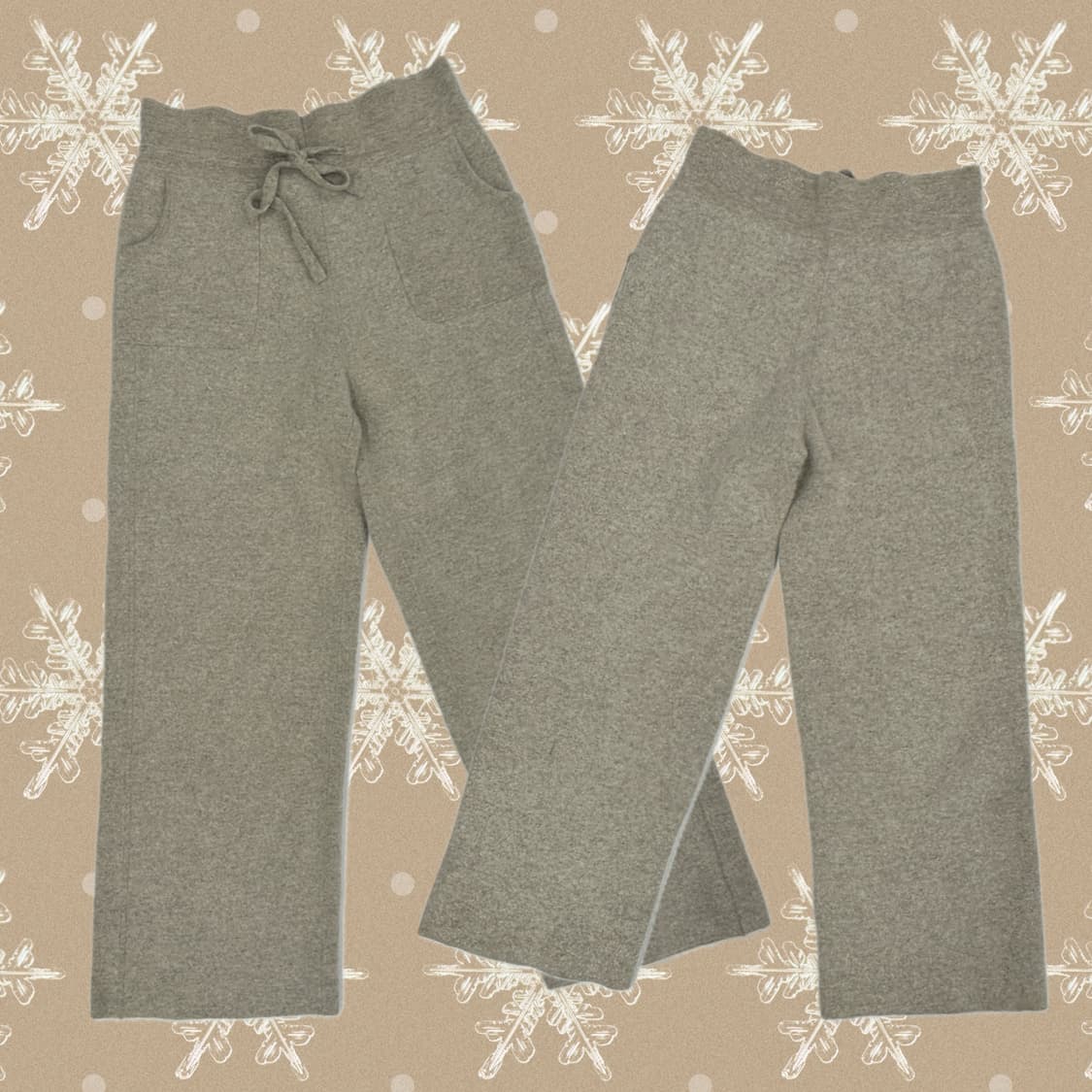 베이지 니트 핸드메이드st 모직 밴딩 팬츠 캐주얼 베이직  상품이미지1