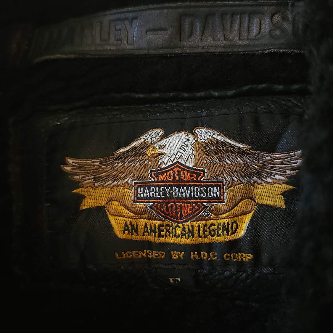 00년대 할리 데이비슨 무스탕 레더 봄버 자켓 F 상품이미지8