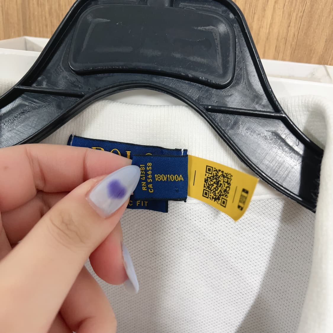 [정품] 폴로 화이트 / 네이비포니 반팔카라티 [ L ] 상품이미지6