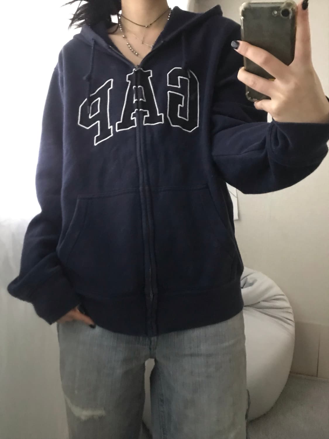 갭 네이비 후드집업 상품이미지1