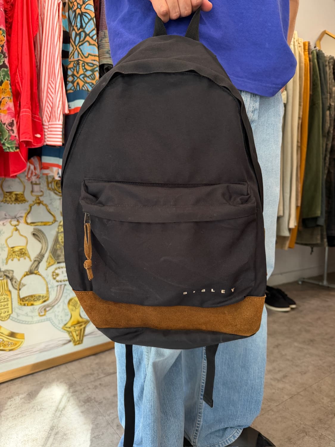 Sisley Black Suede Bottom Backpack 상품이미지2