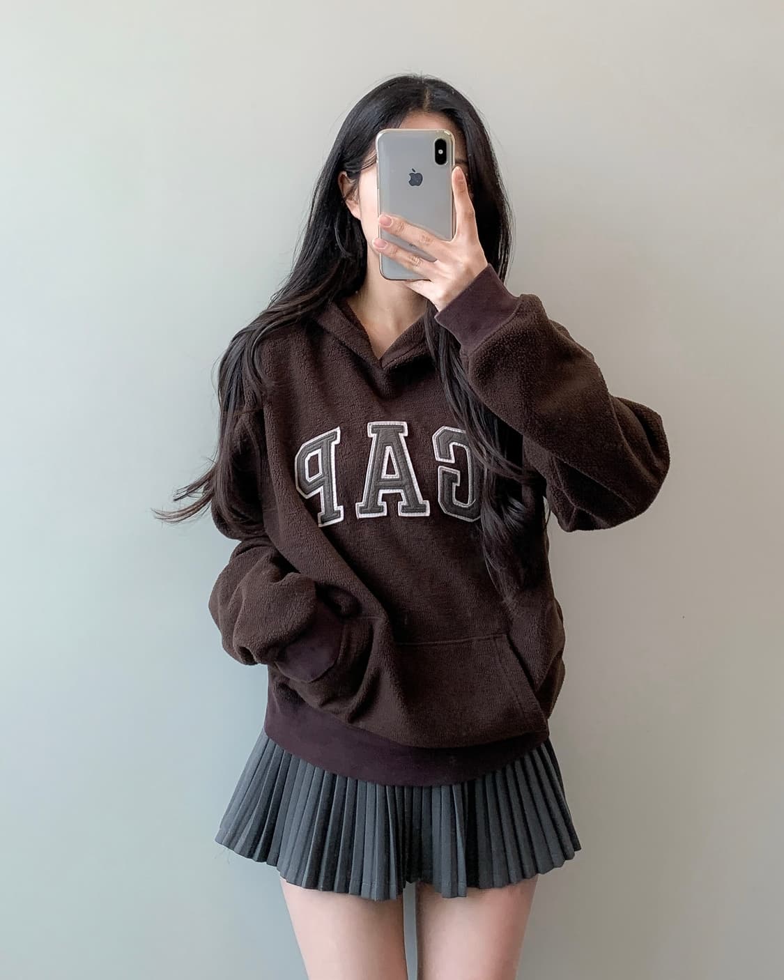 갭 브라운 후리스 후드티  상품이미지2