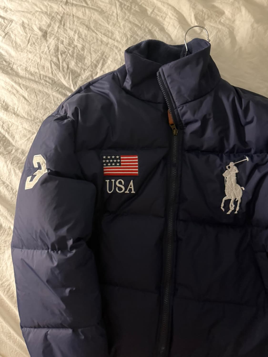 폴로 랄프로렌 빅포니 성조기 패딩 네이비 상품이미지1