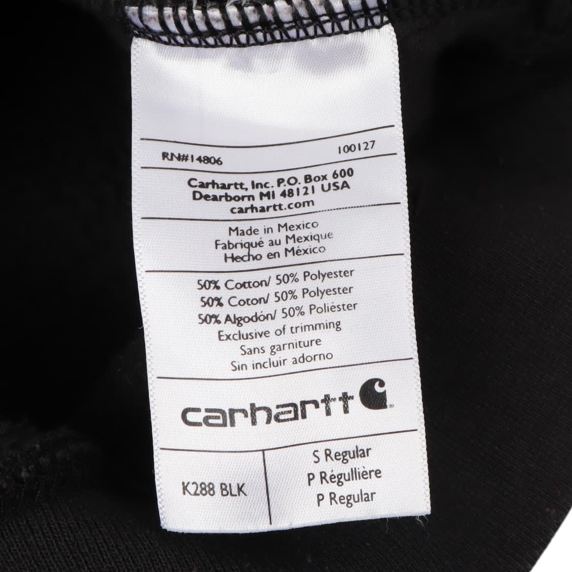 칼하트 블랙 k288 후드티 상품이미지9