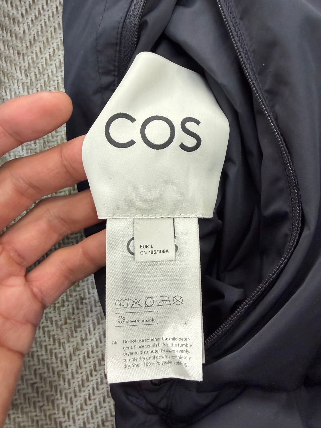 정품) COS 코스 남성 리버시블 양면 패딩 점퍼 L 상품이미지7