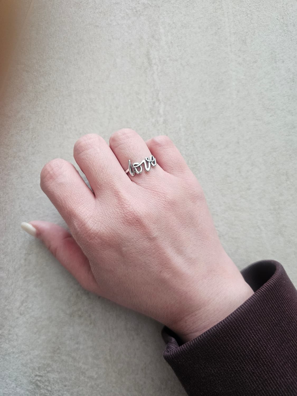 실버 LOVE 레터링 반지 상품이미지2