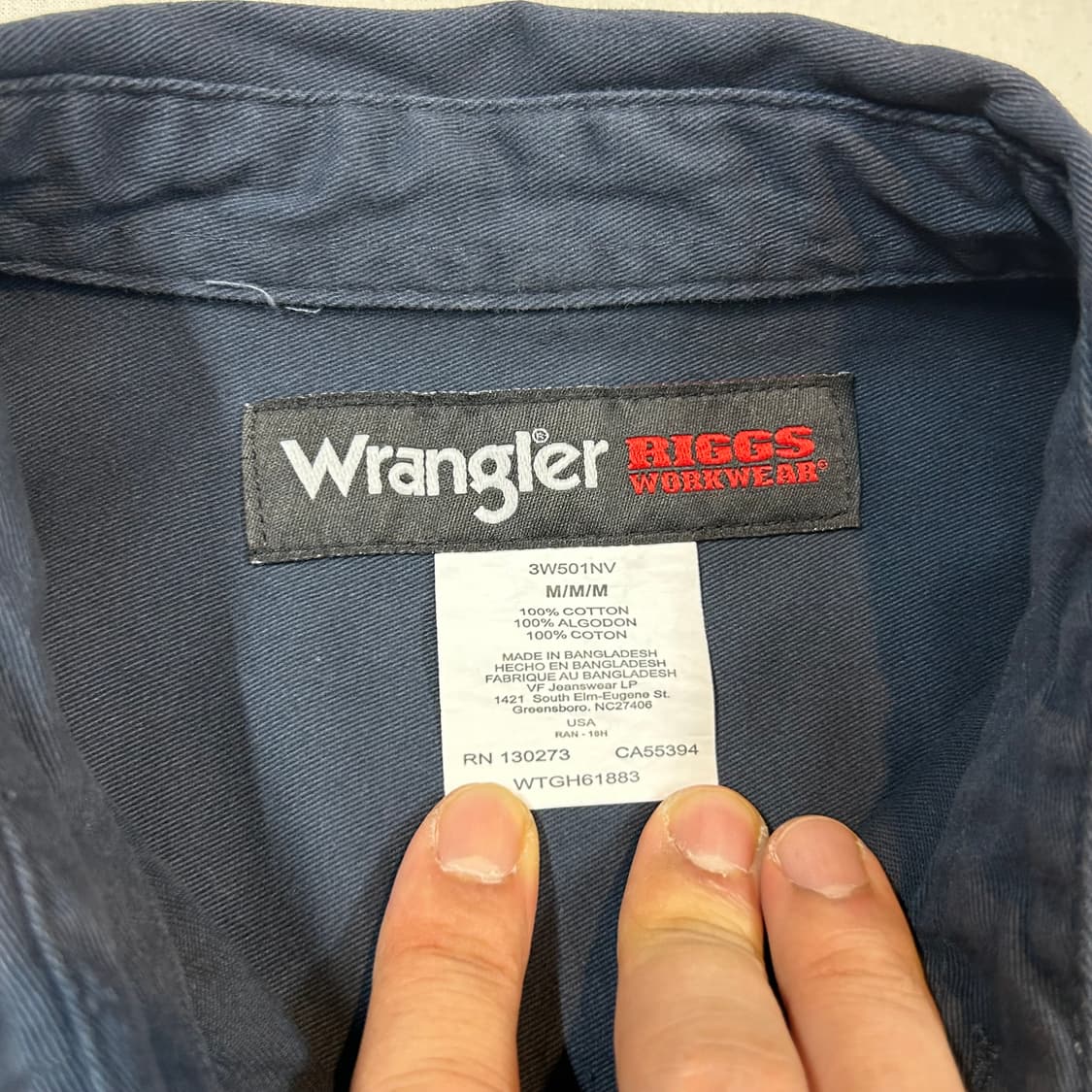 M) Wrangler 랭글러 투포켓 워크웨어 코튼 셔츠 W35 상품이미지7