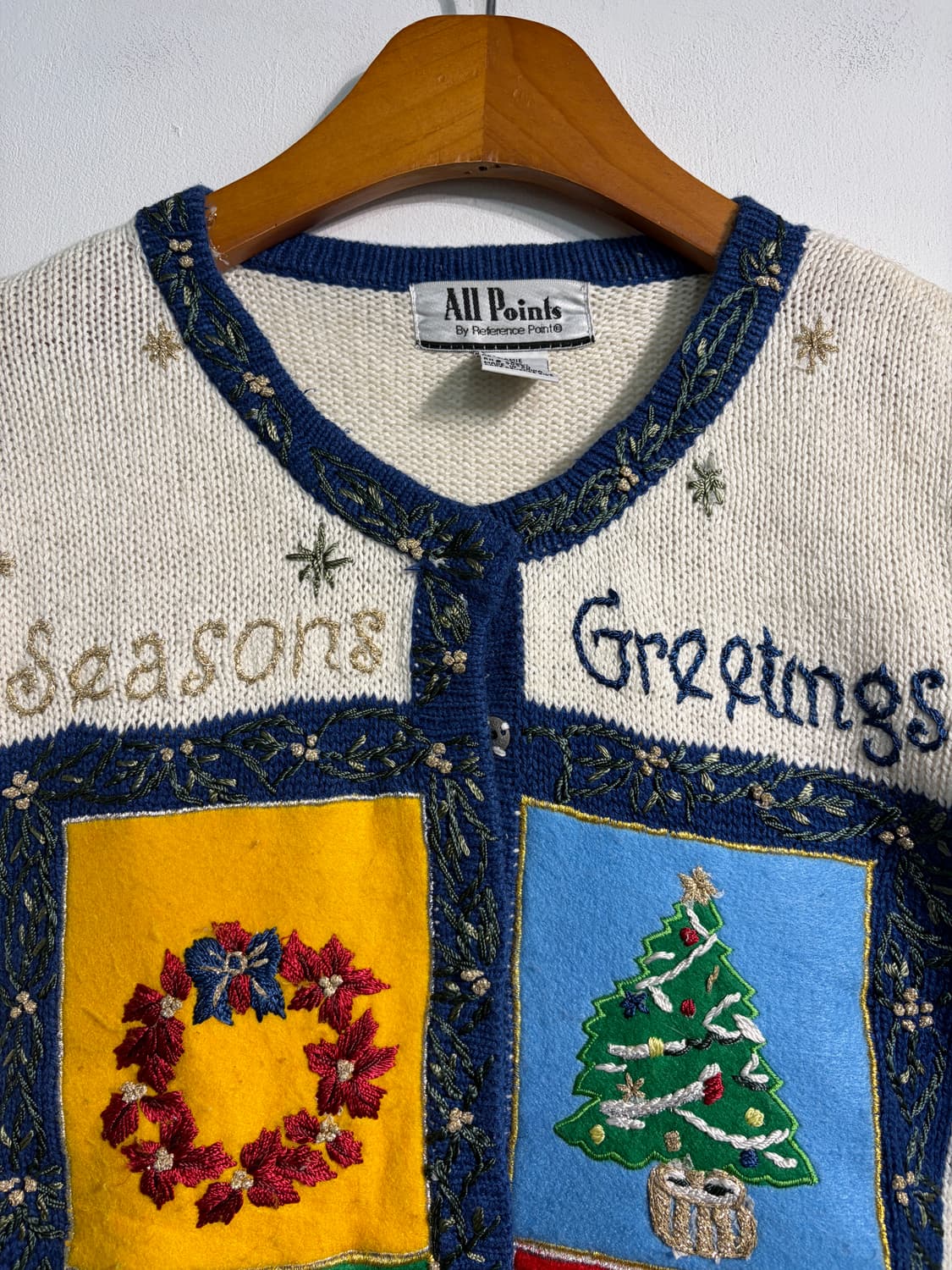 U.S.A. 크리스마스 어글리니트 라미&코튼 가디건 L 상품이미지4