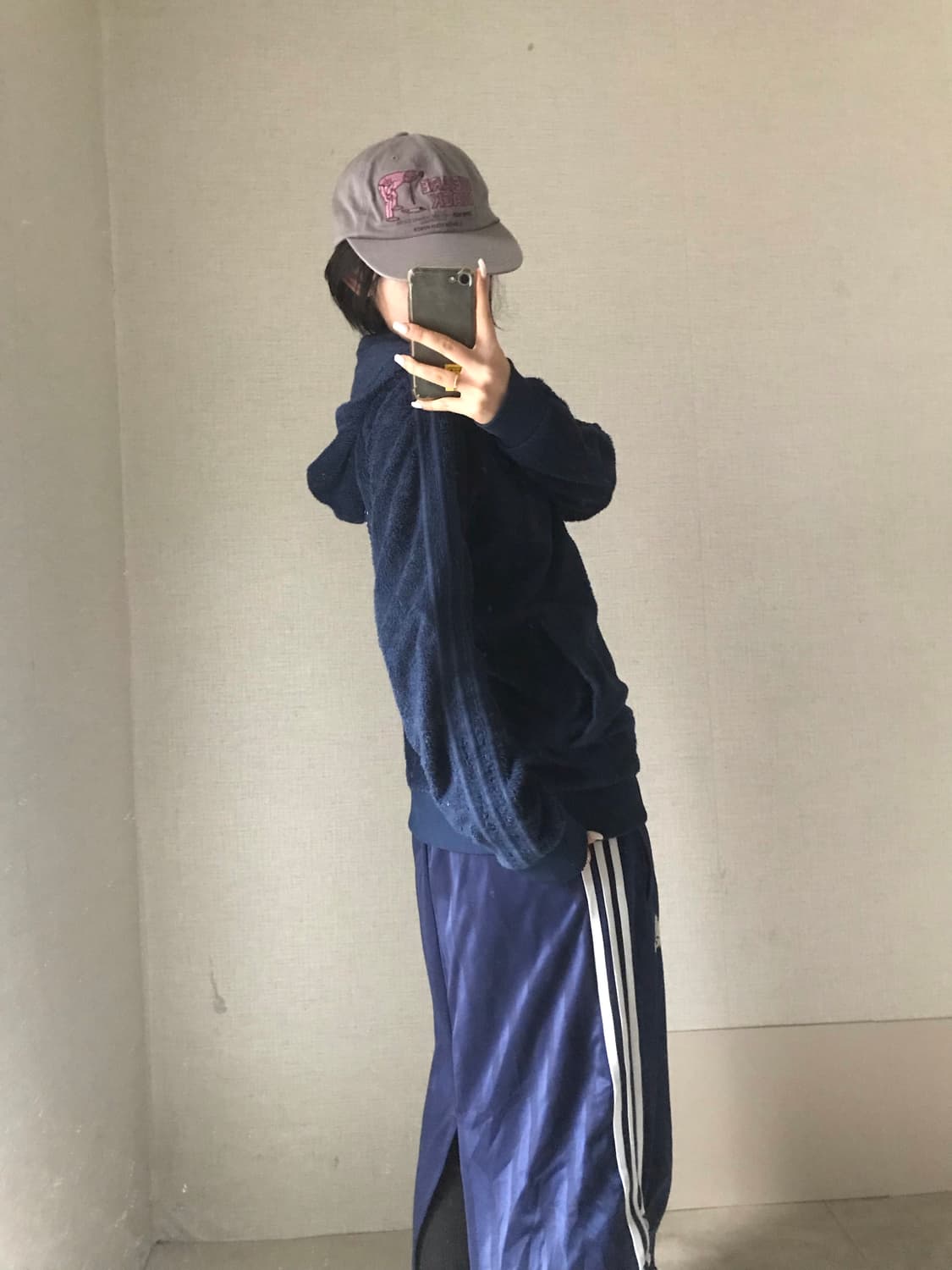 아디다스 네이비 빅로고 후리스 상품이미지3