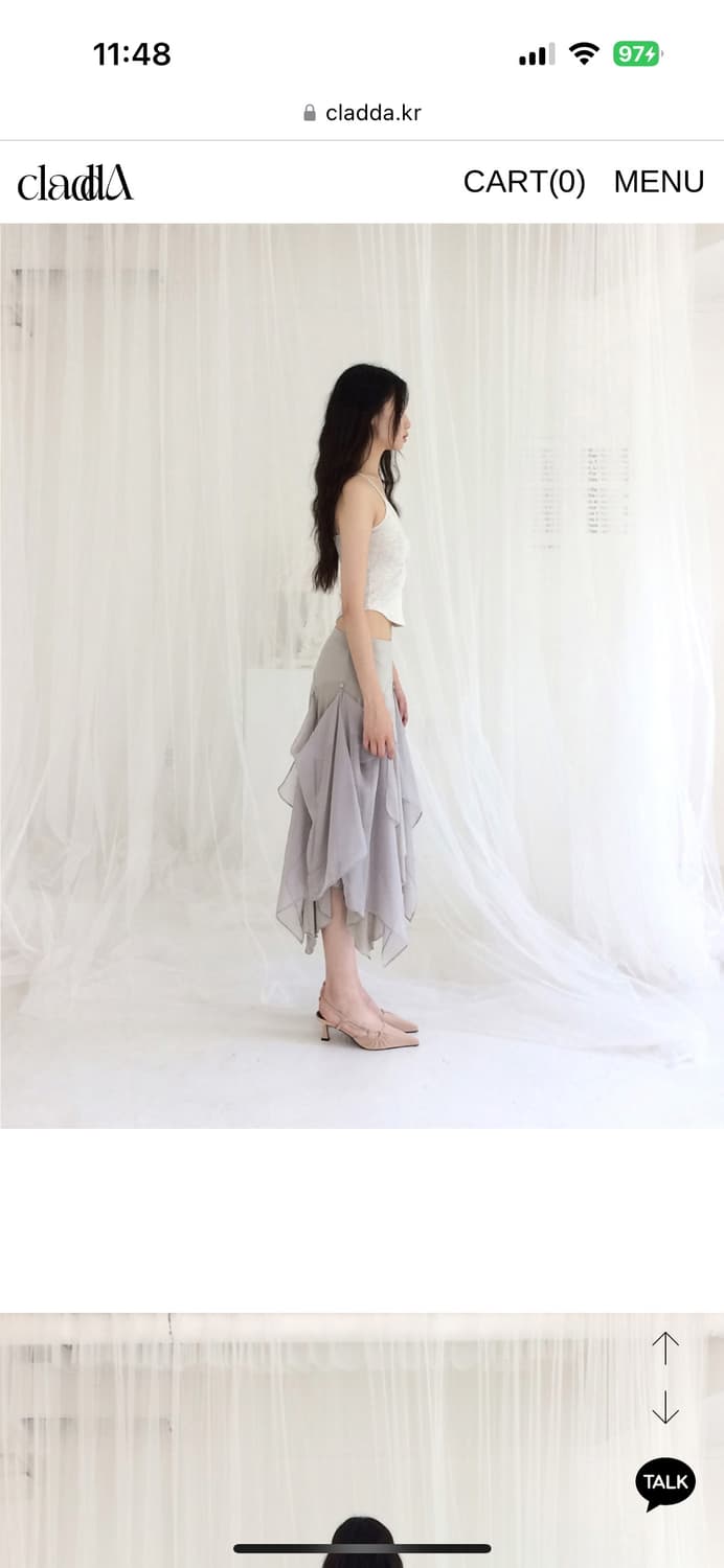 [CLaddA] chiffon flutter skirt, grayish 상품이미지2