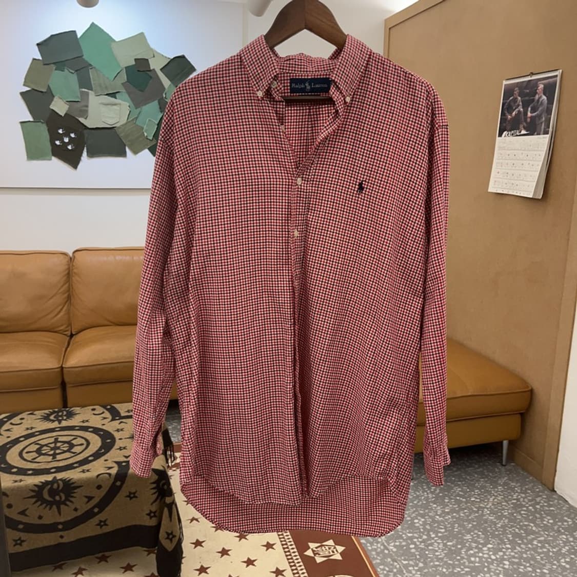 폴로 랄프로렌 컨트리 레트로 오버핏 깅엄체크 셔츠 M C08747 상품이미지3