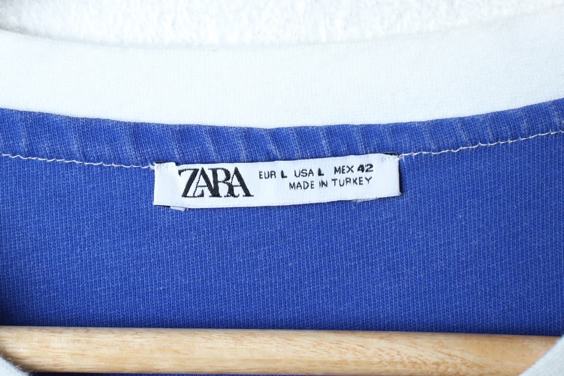 (L-XL) 자라 반팔 티셔츠 스트라이프 블루 올드스쿨-H31932 상품이미지5