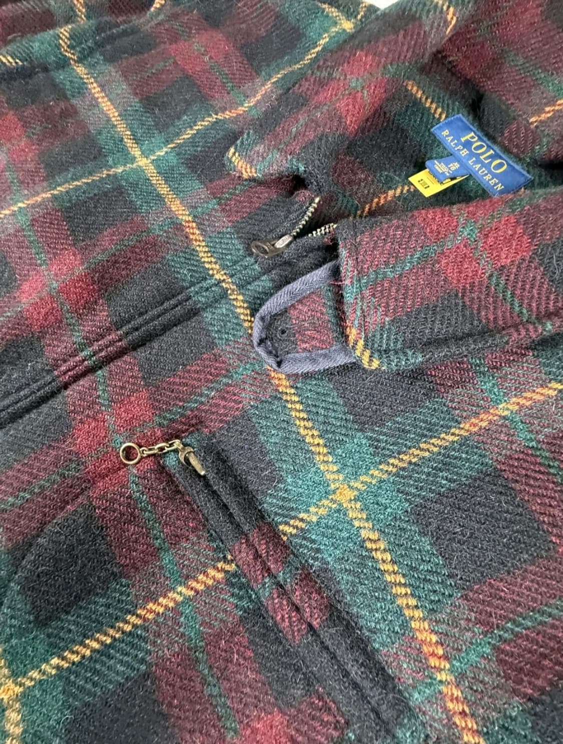 [XL]폴로 플래드 트위드 랄프로렌 타탄 체크 울 뉴스보이 자켓 상품이미지5