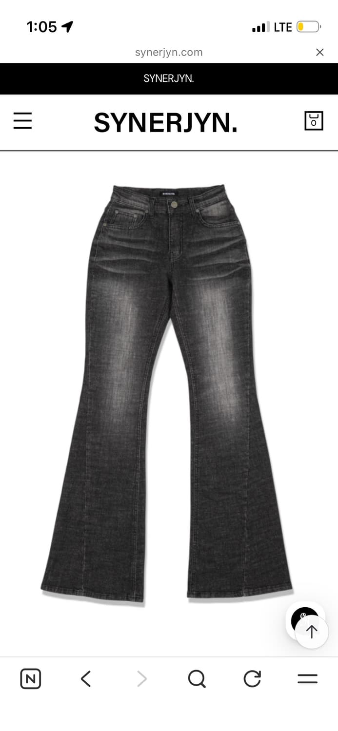 시너진 캣워싱 데님 팬츠 블랙 (장원영 착용) 상품이미지2