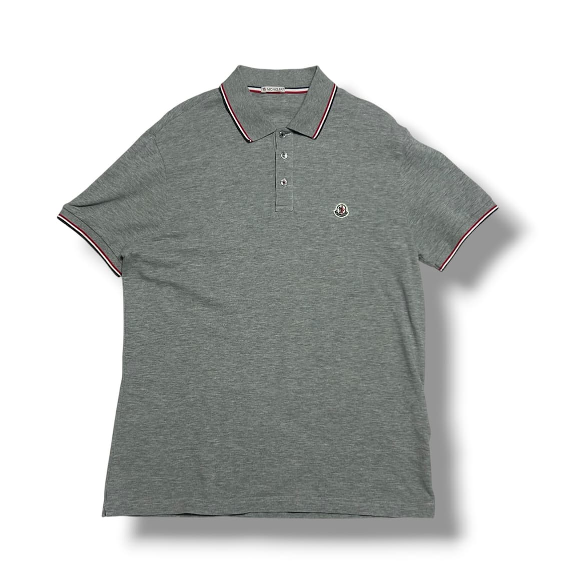 Moncler 로고 피케 폴로 셔츠 반팔티 그레이 상품이미지1