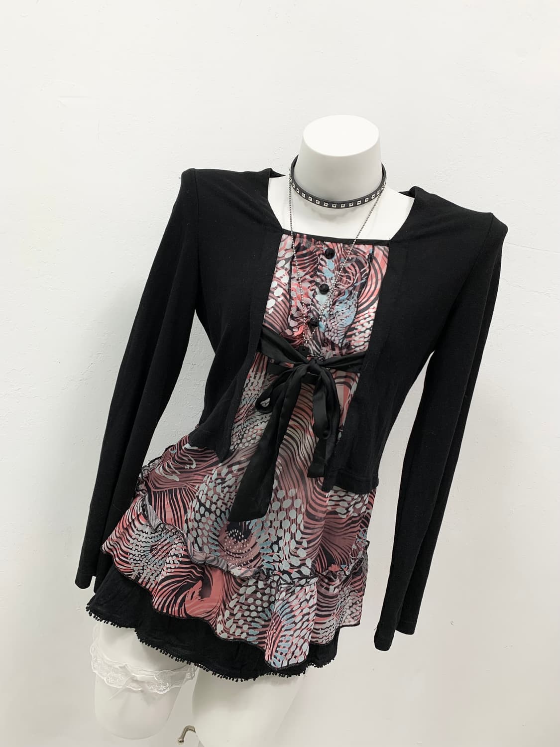 [MINGGE] 고딕 펑크 리본 롱슬리브 상품이미지3