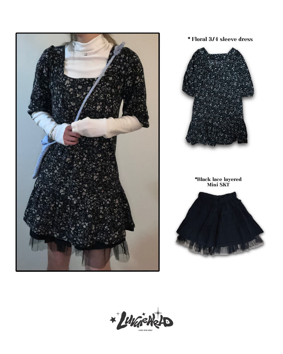 플로럴패턴 원피스 모리걸 갸루  상품이미지2