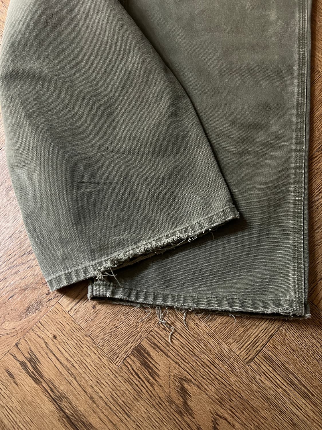 [36]칼하트 USA 빈티지 데미지드 모스그린 싱글니 카펜터 워크 팬츠 상품이미지7