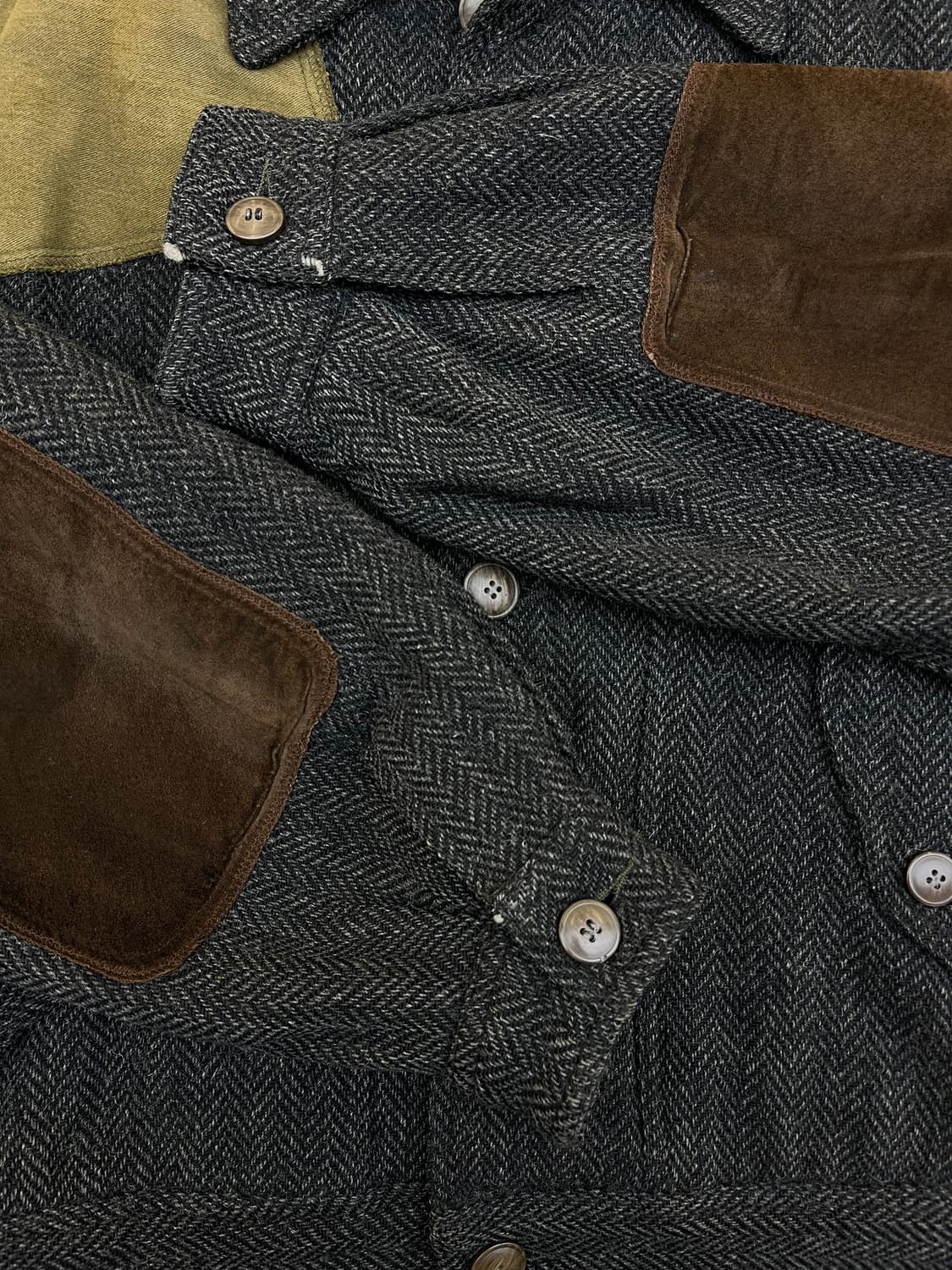 Oaks By 잔프랑코 페레 90s 이태리 스웨이드 레더 울 자켓 상품이미지6