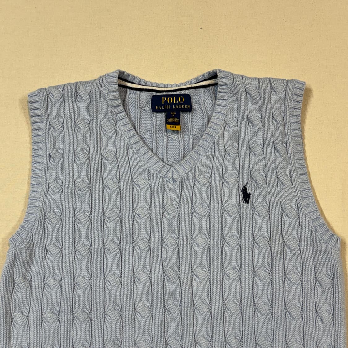 8T) 폴로 랄프로렌 케이블 꽈배기 니트 조끼 베스트 아동용 상품이미지3