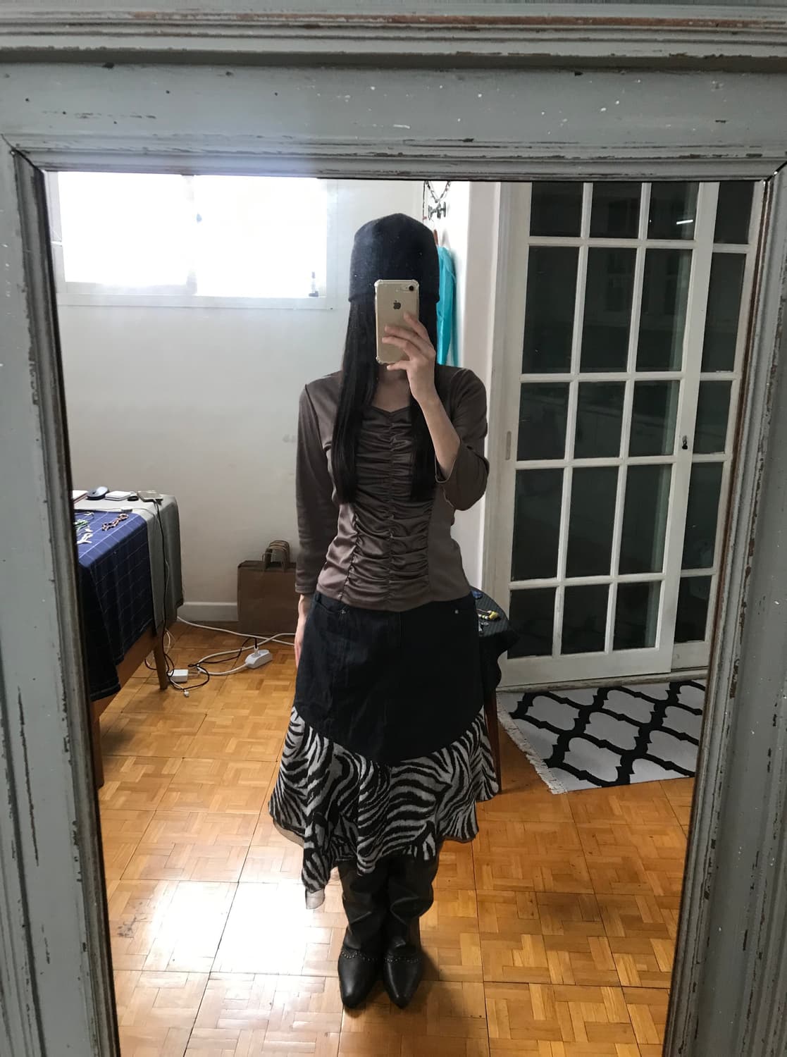 vintage zebra pattern skirt (29inch) 상품이미지2