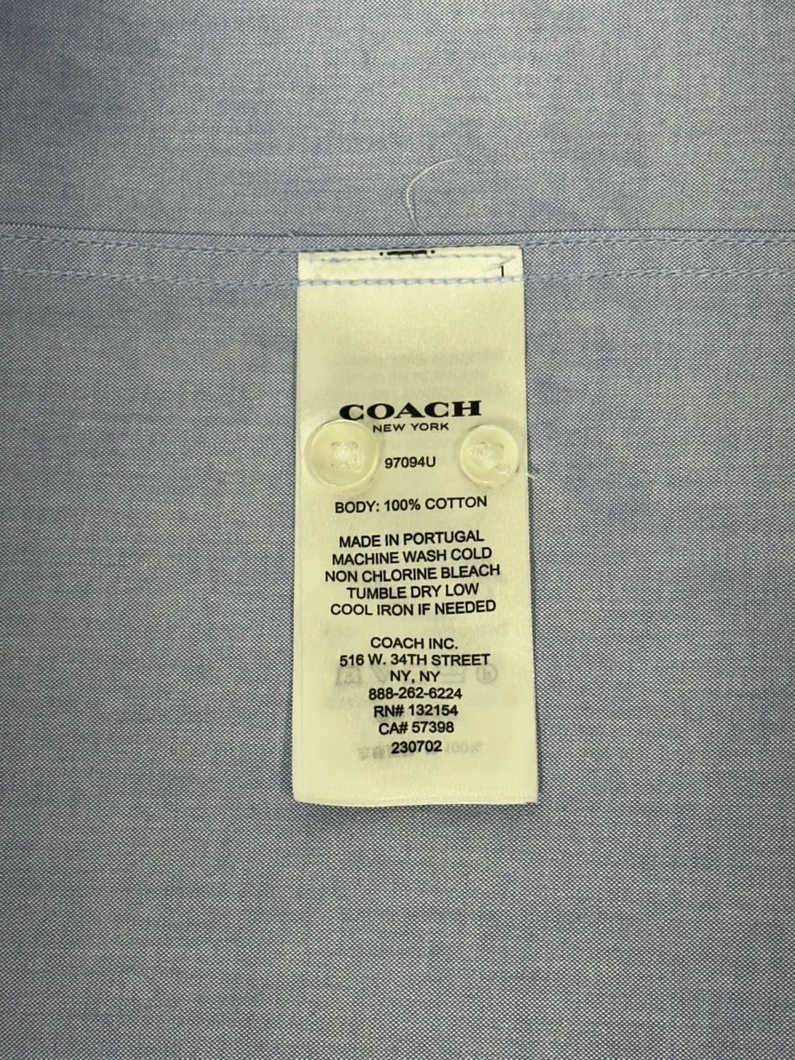 코치 블루 오버핏 셔츠 M 상품이미지7