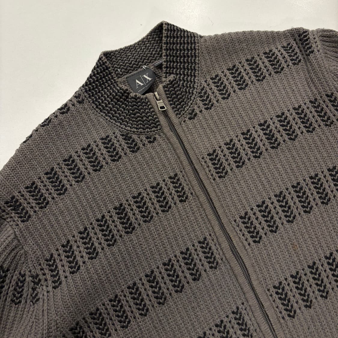 [L] 아르마니 익스체인지 패턴 니트 집업 가디건 D214 상품이미지3