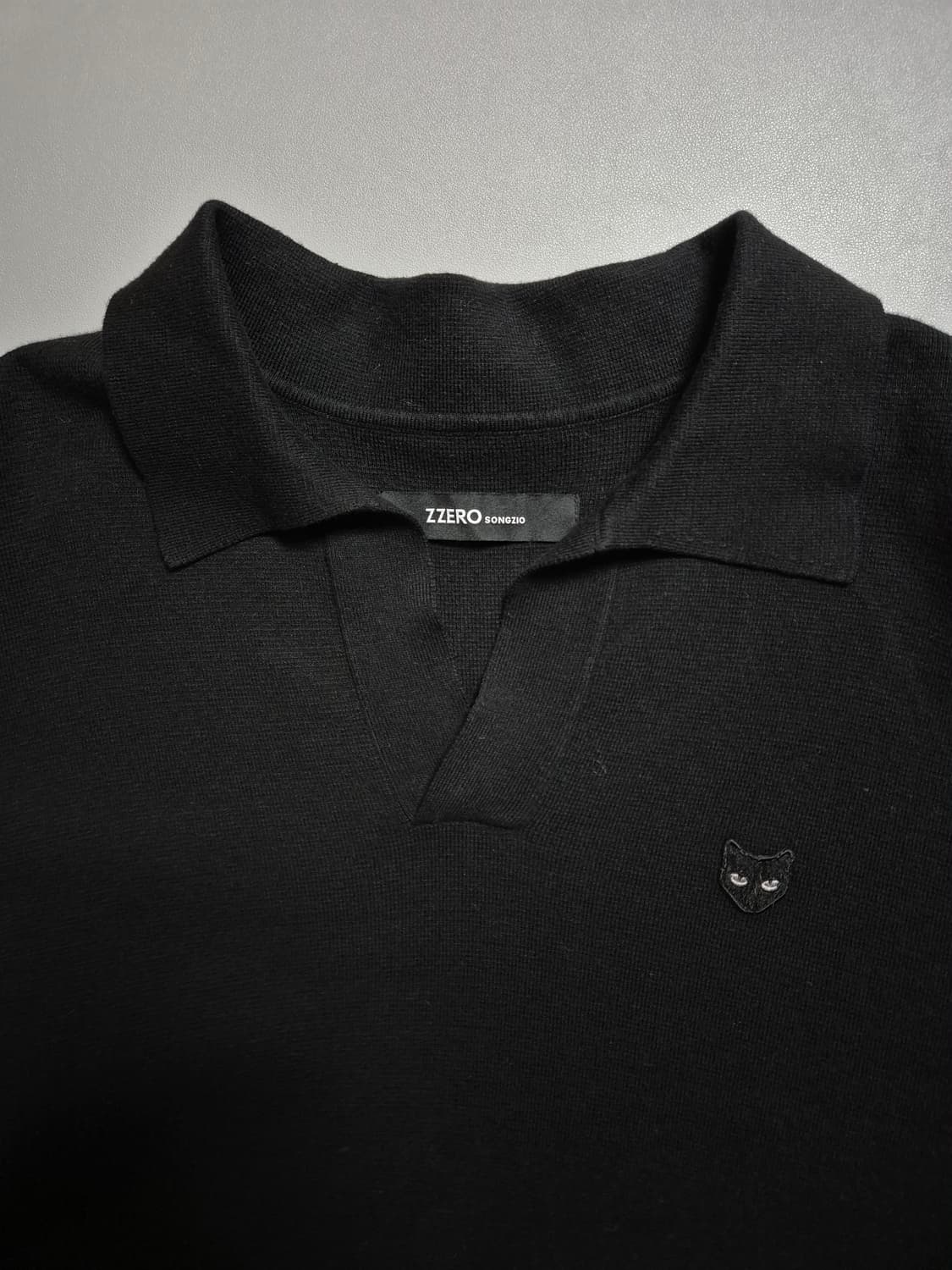 송지오옴므 지제로 팬서 오픈카라 니트 M 블랙 상품이미지3